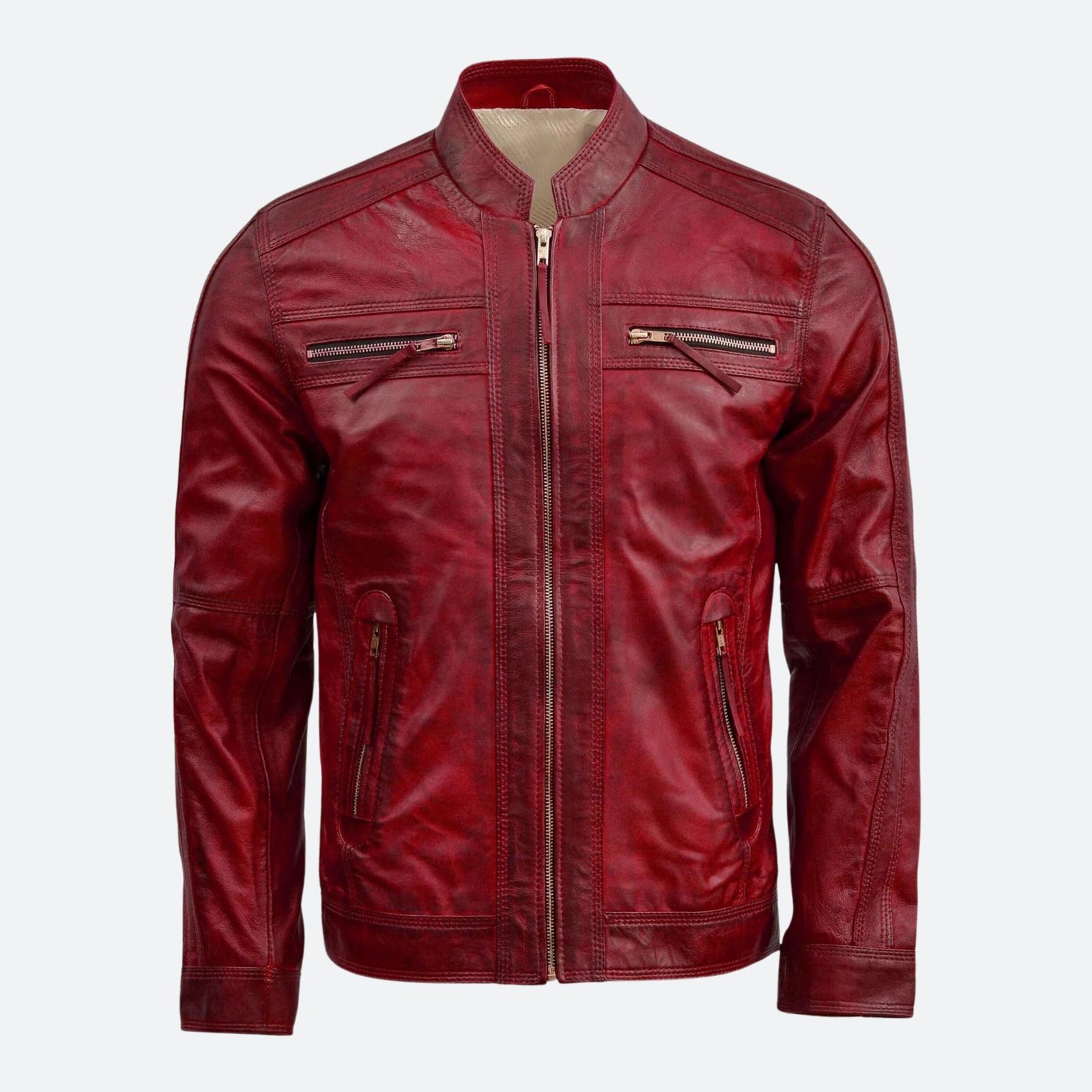 Blood Bound - Maroon - Premium Quality Handmade Leather Jackets