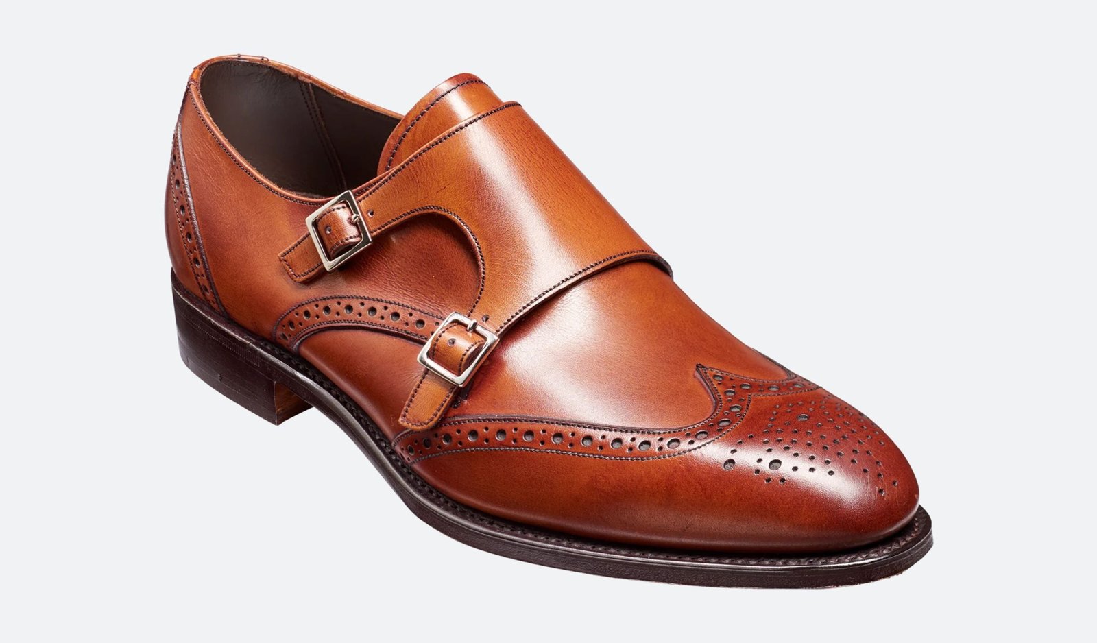 Eleganto - Premium Quality Handmade Leather Brogue Wingtip Double Strap Monk Shoes