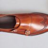 Eleganto - Premium Quality Handmade Leather Brogue Wingtip Double Strap Monk Shoes