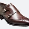 Eleganto - Premium Quality Handmade Leather Brogue Wingtip Double Strap Monk Shoes