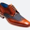 Robertson - Premium Quality Handmade Tweed Leather Wingtip Derby Shoes