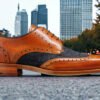 Robertson - Premium Quality Handmade Tweed Leather Wingtip Derby Shoes