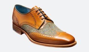 Robertson - Premium Quality Handmade Tweed Leather Wingtip Derby Shoes